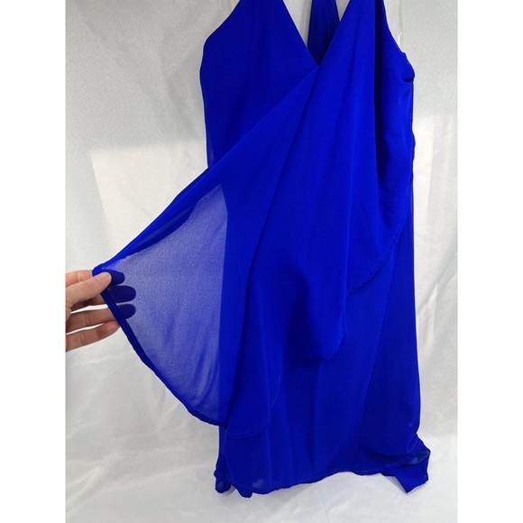 Charlotte Russe Blue 1X Plus Dress Flowy Evening Beach Cover Gold Chain Straps - Picture 2 of 4